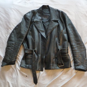 Vintage XL veste en cuir unisexe homme femme motard noir veste de moto veste de loisirs décontractée des années 1970 vestes vêtements