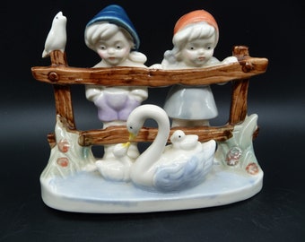 Vintage mid century figurine , pottery figurine, pottery ornaments ,handmade figure, 1950s