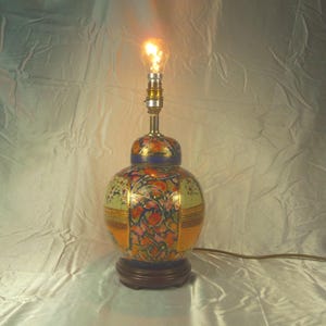 Base per lampada da tavolo in ceramica cinese vintage con barattolo di zenzero: arredamento cinese per la casa