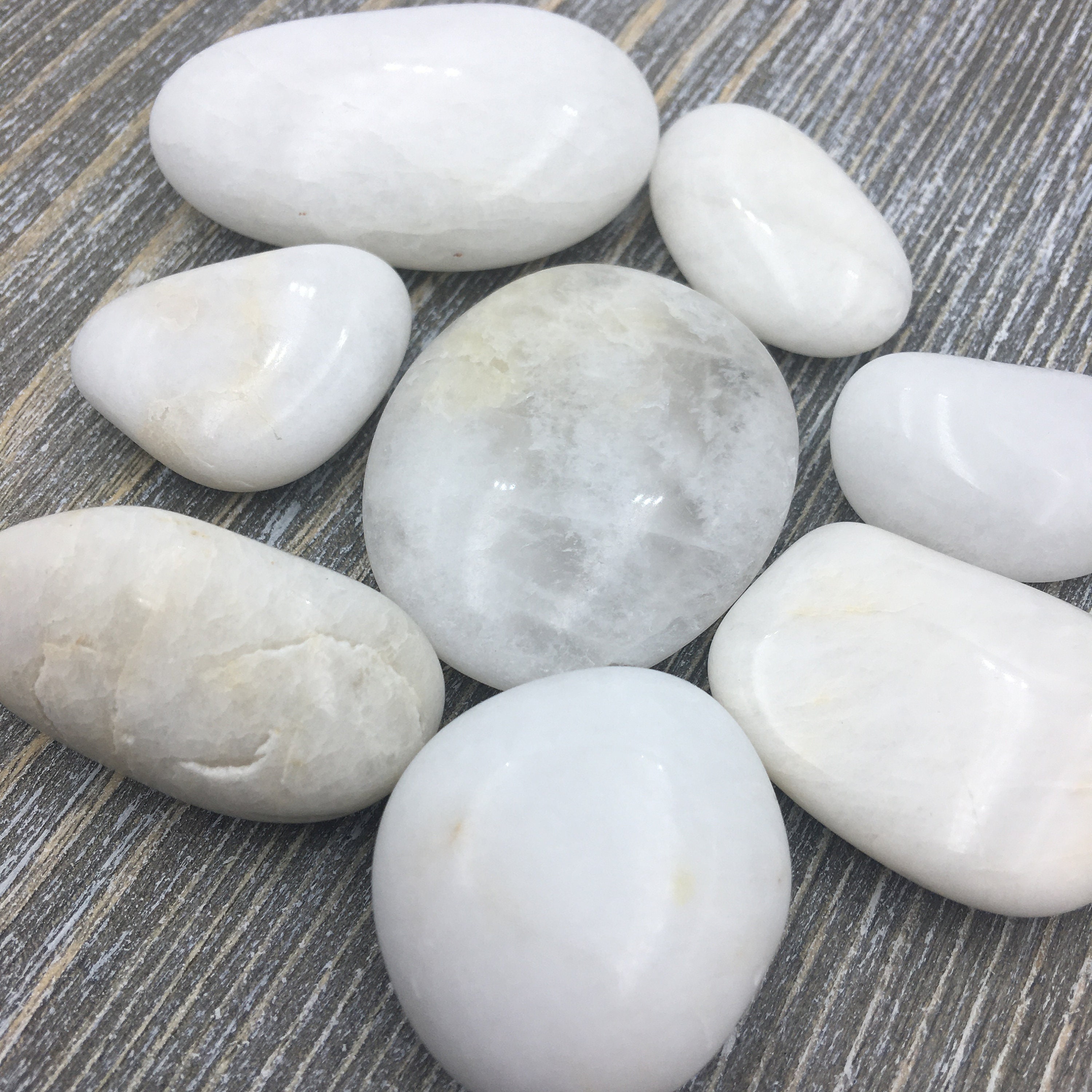Polished White Fidget Rocks: Long Island Beach Stones, Calming Gift - Etsy