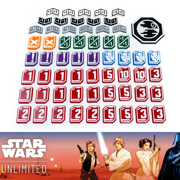 Star Wars Unlimited TCG: Set of 60x premium tokens compatible with bag