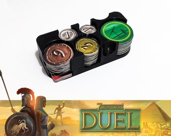 7 Wonders Duel: token and coin holder compatible with the original box