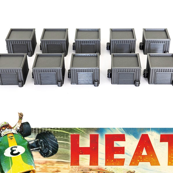 Heat: Pedal to the Metal - Set of 10 realistic Street Condition card holders in the shape of a garage