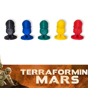 Terraforming Mars: Set of 5 realistic astronaut-shaped player tokens