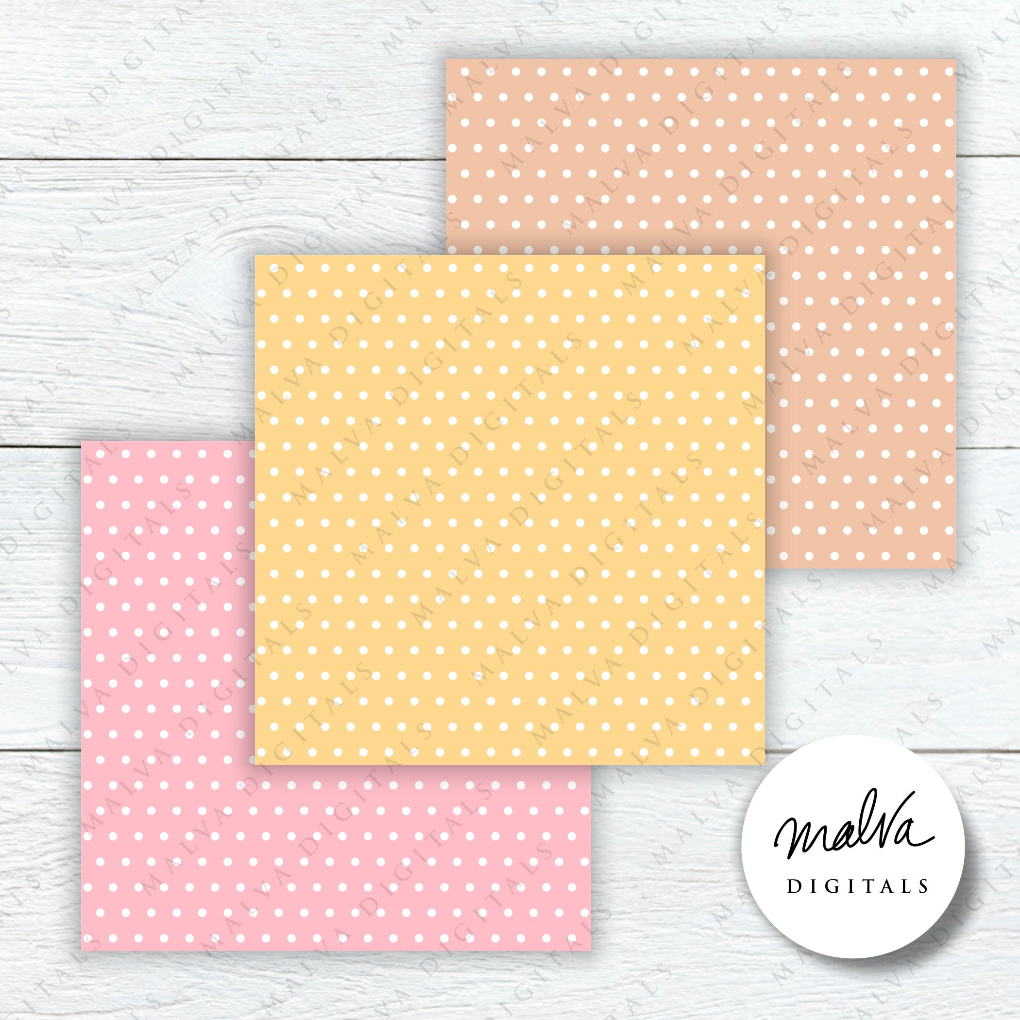 Pastel Digital Paper Pack, Sweet Pastels, Pink Teal Yellow Brown ...