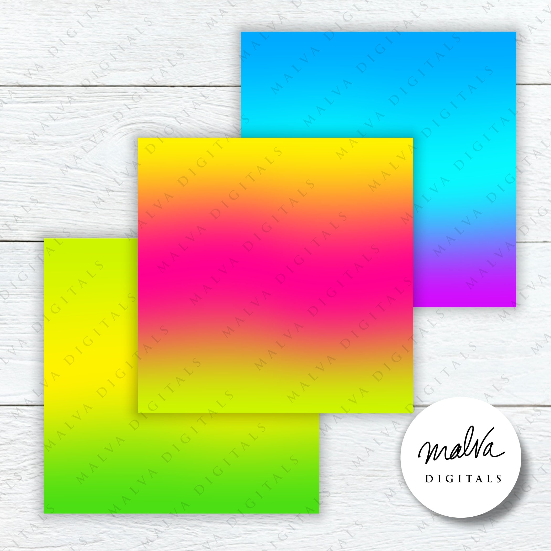 Neon Gradient Digital Paper Pack Digital Background Etsy