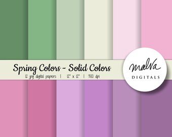 Spring Colors digital paper pack, cute easter colors, spring digital scrapbook paper, pastel paper, digital backgrounds, printable paper