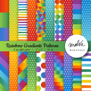Rainbow Colors digital paper pack, ombre scrapbook paper,gradient digital background,rainbow paper,gradient backdrop, ombre rainbow patterns