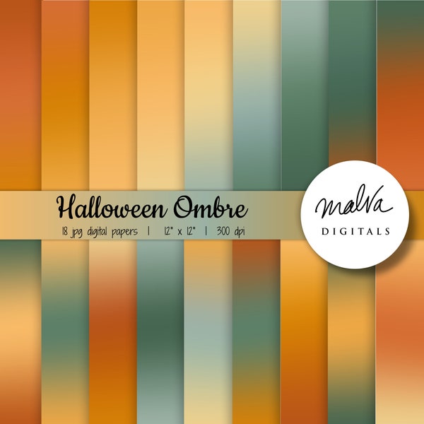 Halloween ombre digital paper pack, fall ombre digital background,brown green yellow gradients, autumn ombre backdrop, thanksgiving colors