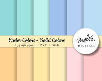 Pastel Easter Colors digital paper pack, cute easter colors, spring digital scrapbook paper, pastel paper, easter digital backgrounds