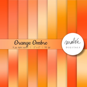 Paquete de papel digital ombre naranja, tonos de fondo digital naranja, fondo degradado naranja, papeles digitales de halloween, papel tapiz al atardecer