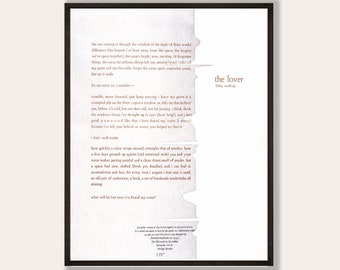 the lover: Hand-set, Letterpress Printed Broadside