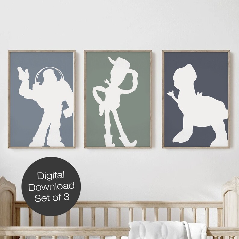 Toy Story Art Set of 3 Art Prints Wall Print Set Boy Nursery - Etsy