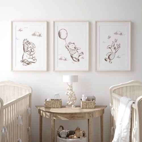 Winnie the Pooh Nursery Set of 3 Classic Pooh Art Prints Etsy