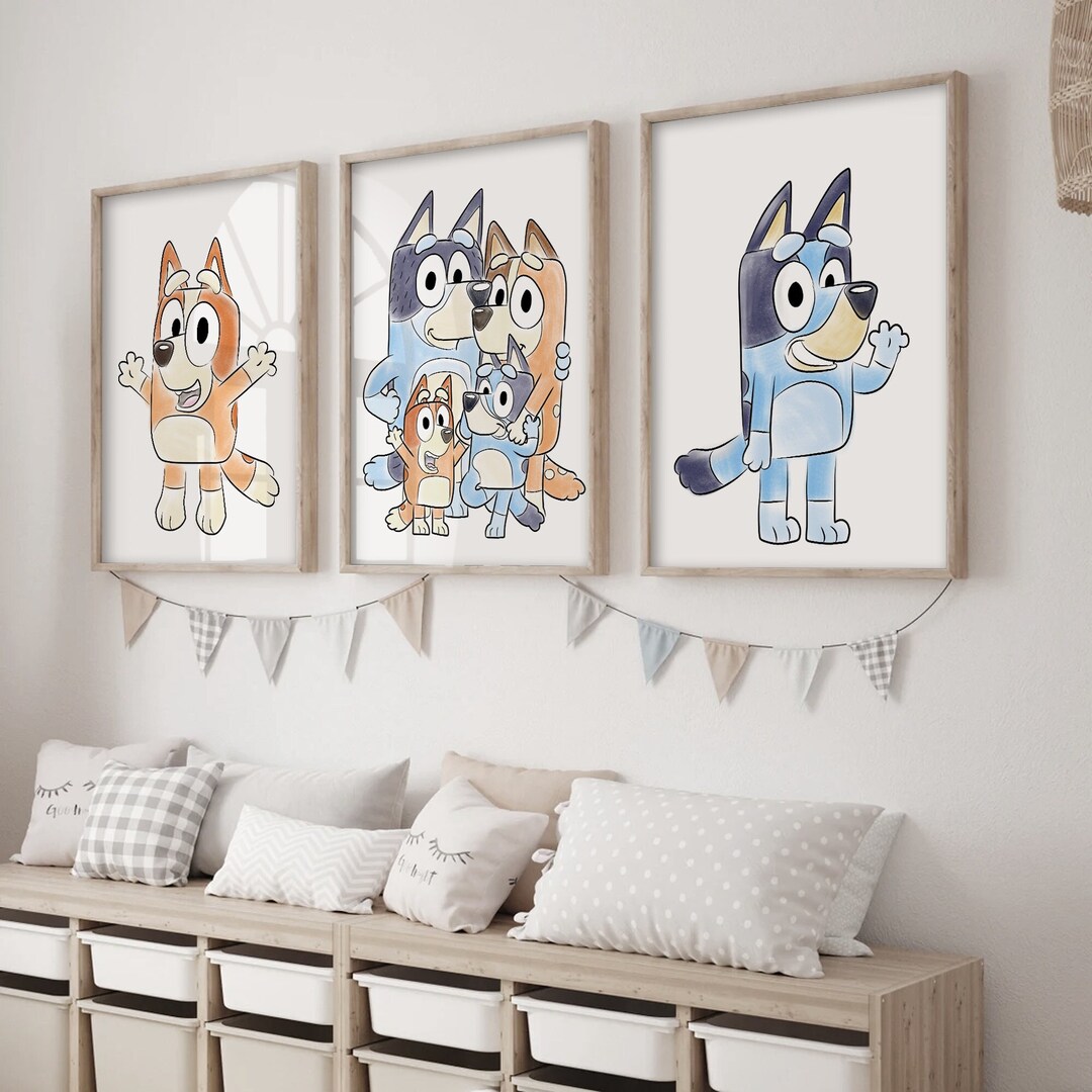 Bluey Set of 3 Prints Bluey Printable Nursery Art Bluey Etsy UK