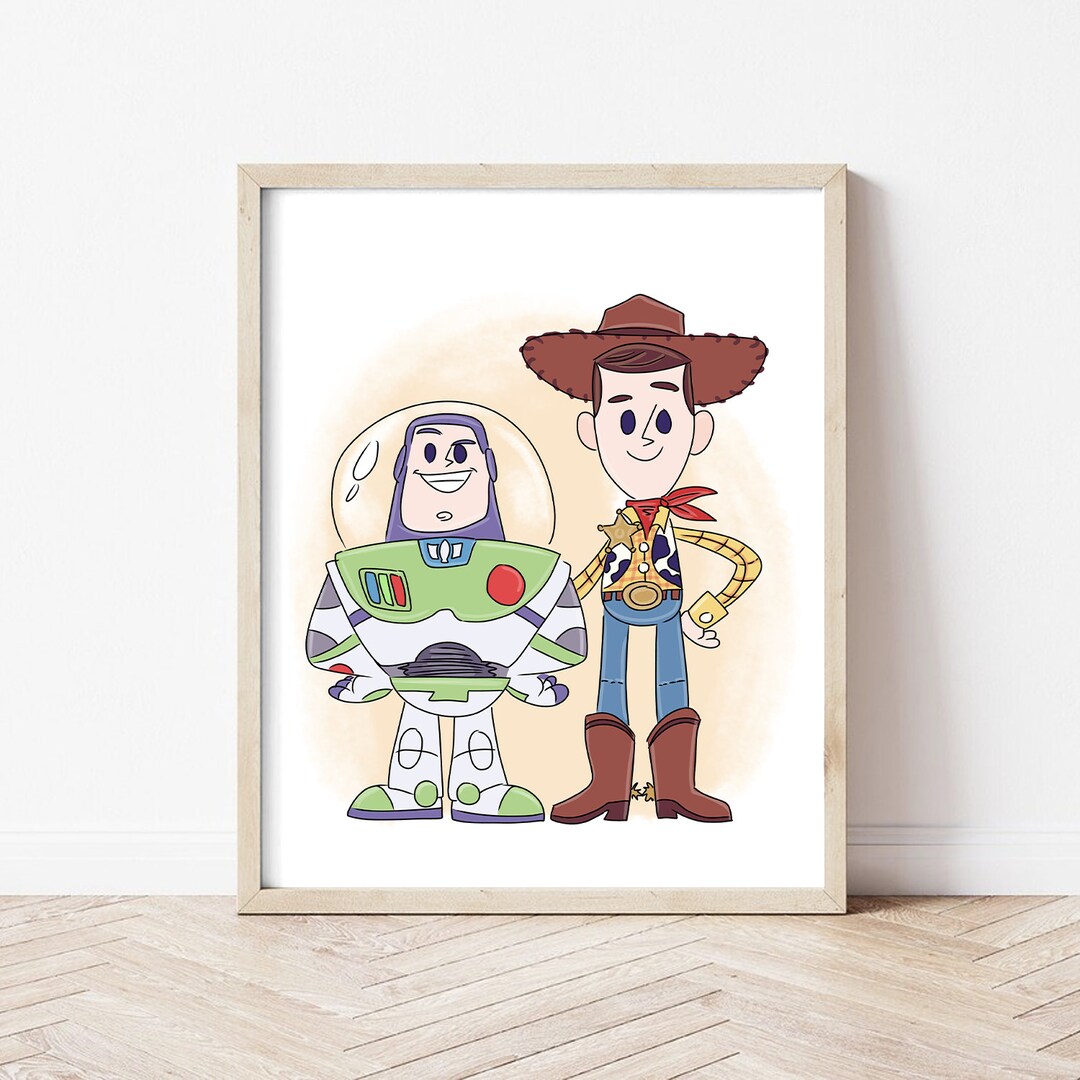 Toy Story Woody and Buzz Print, Toy Story Printable Art, Toy Story ...