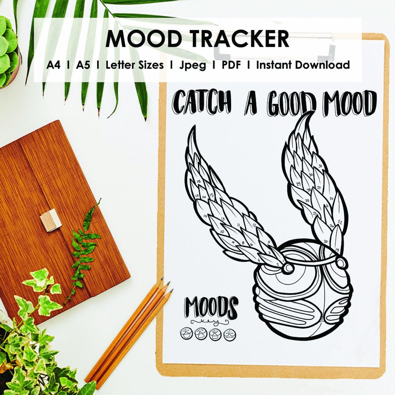 Harry Potter Mood Tracker Printable Quidditch Snitch Bullet Etsy
