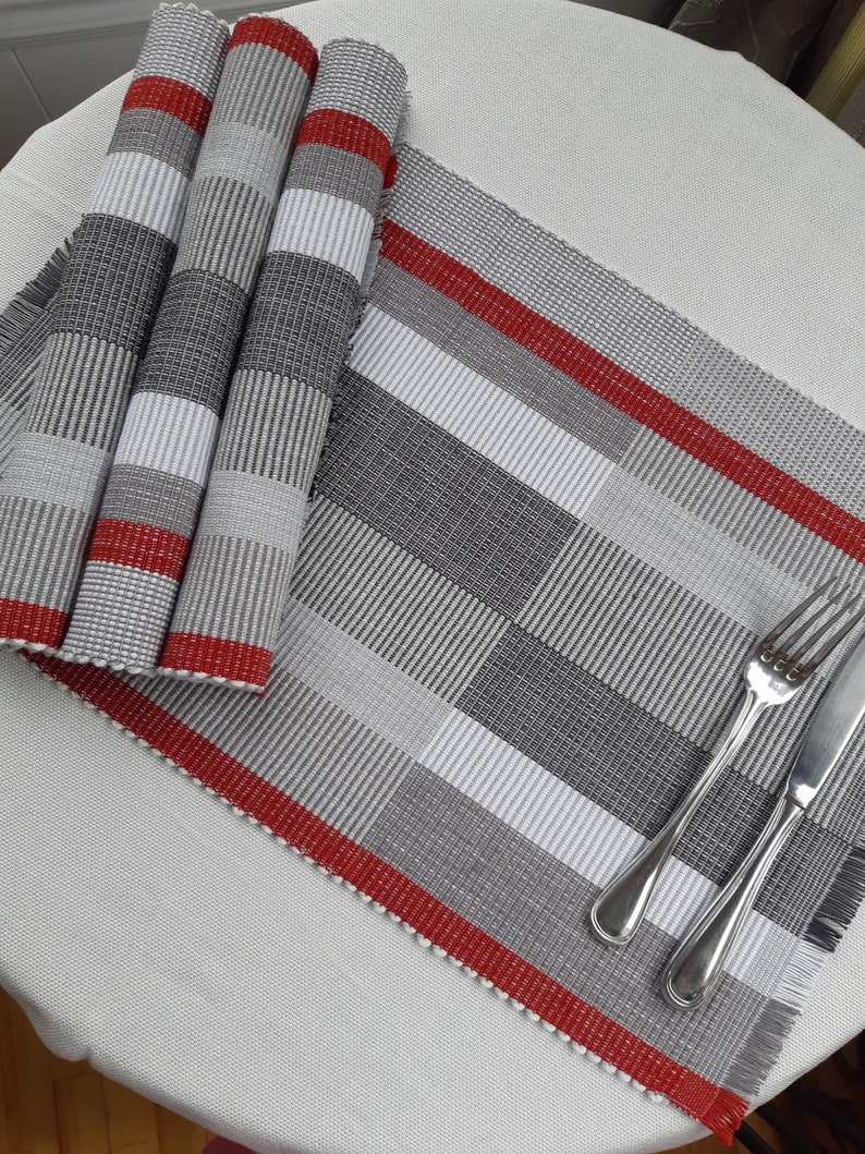 Set of 4 Handwoven Placemats Etsy