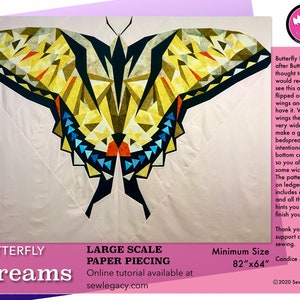 Butterfly Dreams Queen/King sized Quilt Pattern Digital Download