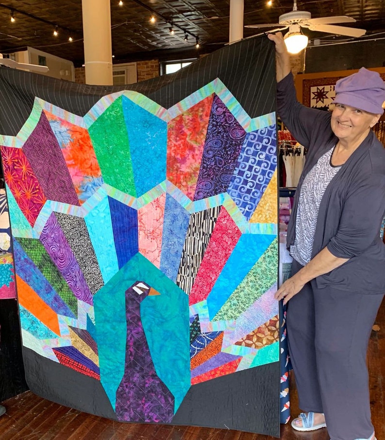 Peacock Quilt Pattern Fancy Feathers Etsy