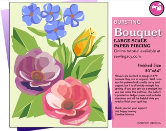 Bursting Bouquet Foundation Paper Piecing Pattern Digital Download