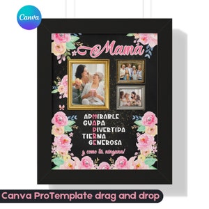 Dia de las madres frame/ png/ Canva template/ mama/ mothers day png/personalized gifts/ mama/ mamacita/ regalos personalizados