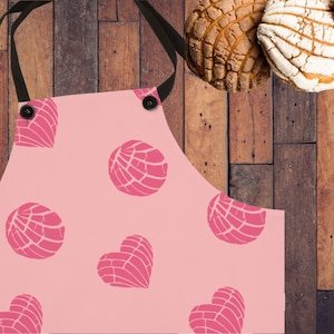 Conchas apron/ cook out apron/ great gift/ women gift/Concha/ pan dulce , mexican bread/ sweet bread apron/ Mandil Mexicano/ but first cafe