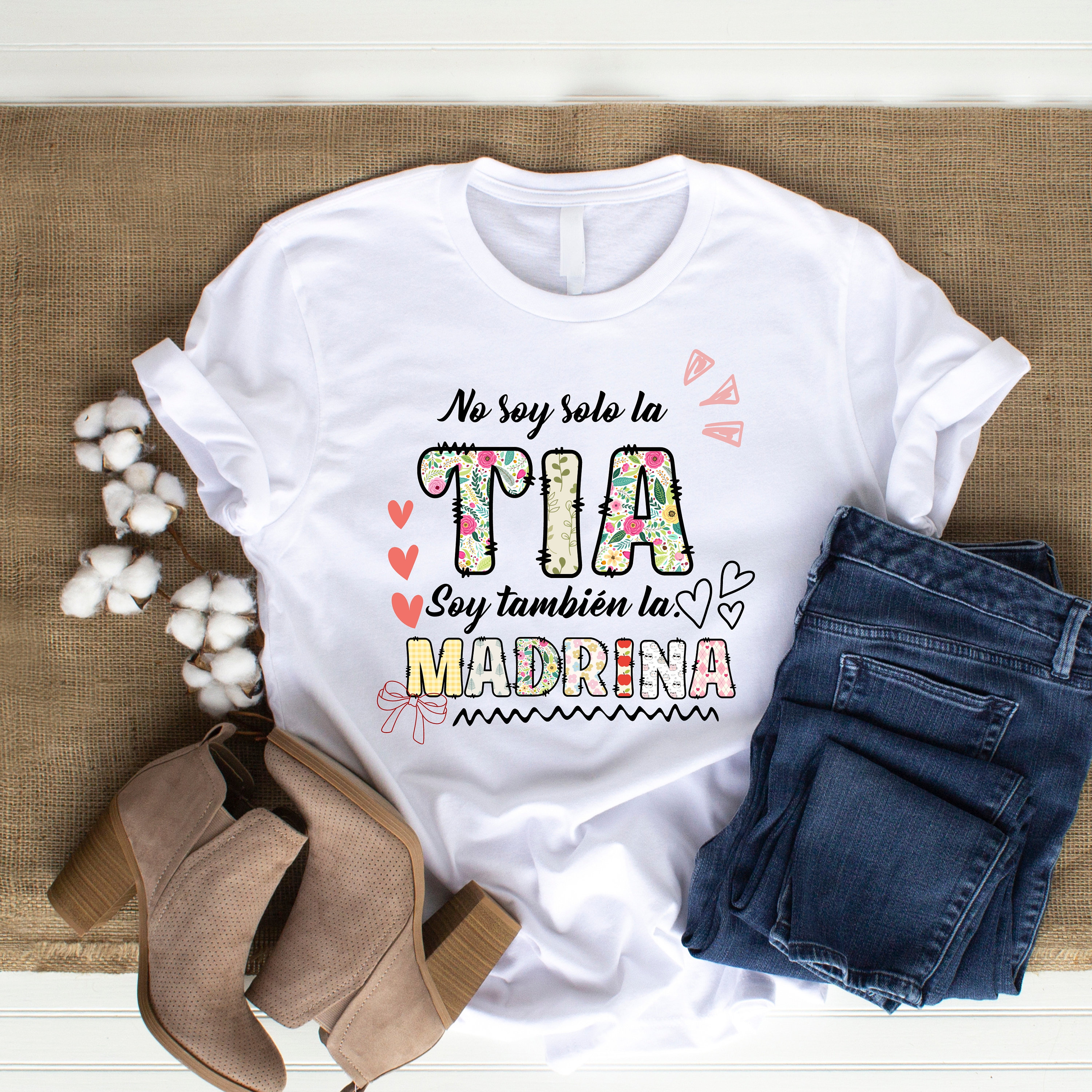 No Soy Solo La Tia Soy Tambien La Madrina Floral T-Shirt No Soy Solo La Tia Soy Tambien La Madrina Floral T-Shirt