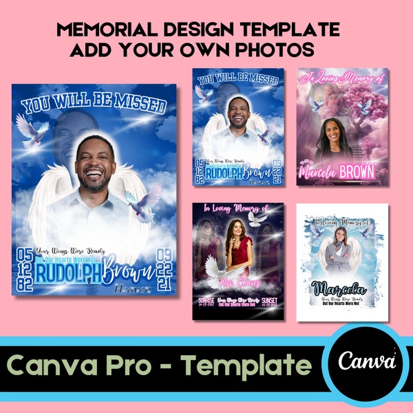 Memorial Design Bundle | In Loving Memory | Memorial T-shirt Design| Editable Canva/pro canva