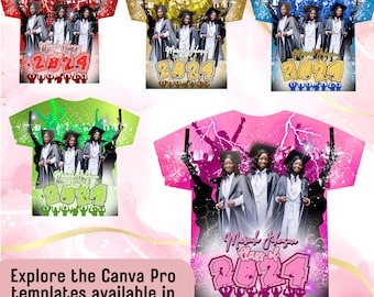All over t-shirt/class of 2024/sublimation canva pro template/grad/template/graduate/dragon