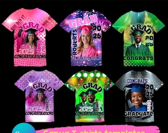 All over t-shirt/class of 2025/sublimation canva pro template/grad/template/graduate/dragon