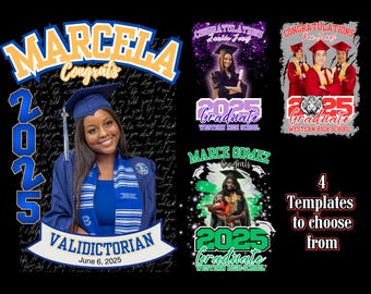Class of 2025 /Graduation Senior Design Template Canva PRO Template DIY, add picture PNG Graduation Senior Shirt