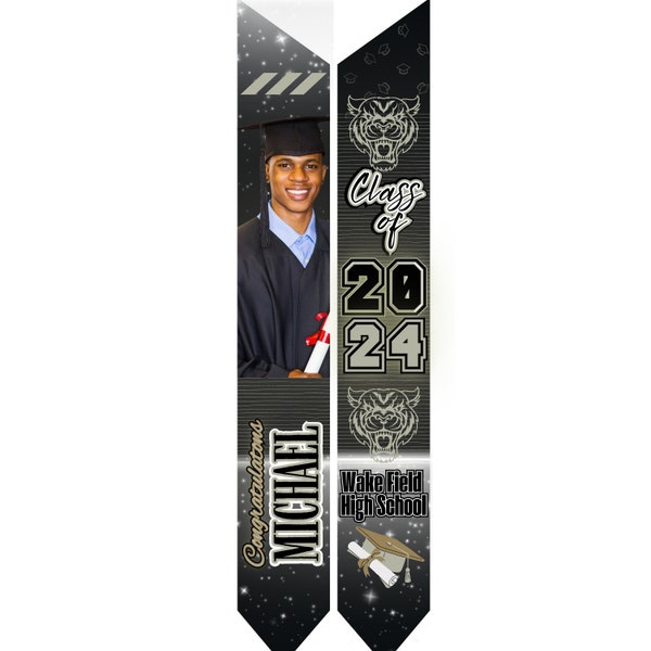 Class of 2024/editable Graduation Stole stole graduate DIY stole template class of 2024 custom Template can be edited in Canva/sublimation/