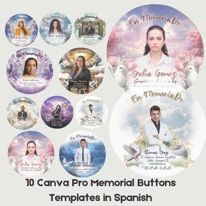 Memorial Design Bundle | In Loving Memory | en memoria de| Editable Canva/pro canva