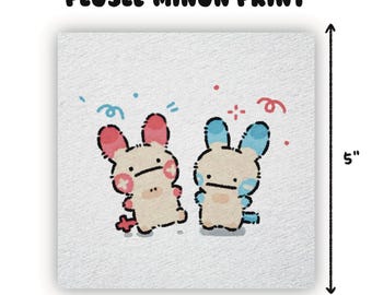 Plusle minun Aquarell Mini Kunstdruck