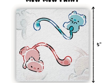 Mini impresión artística de acuarela de Mew
