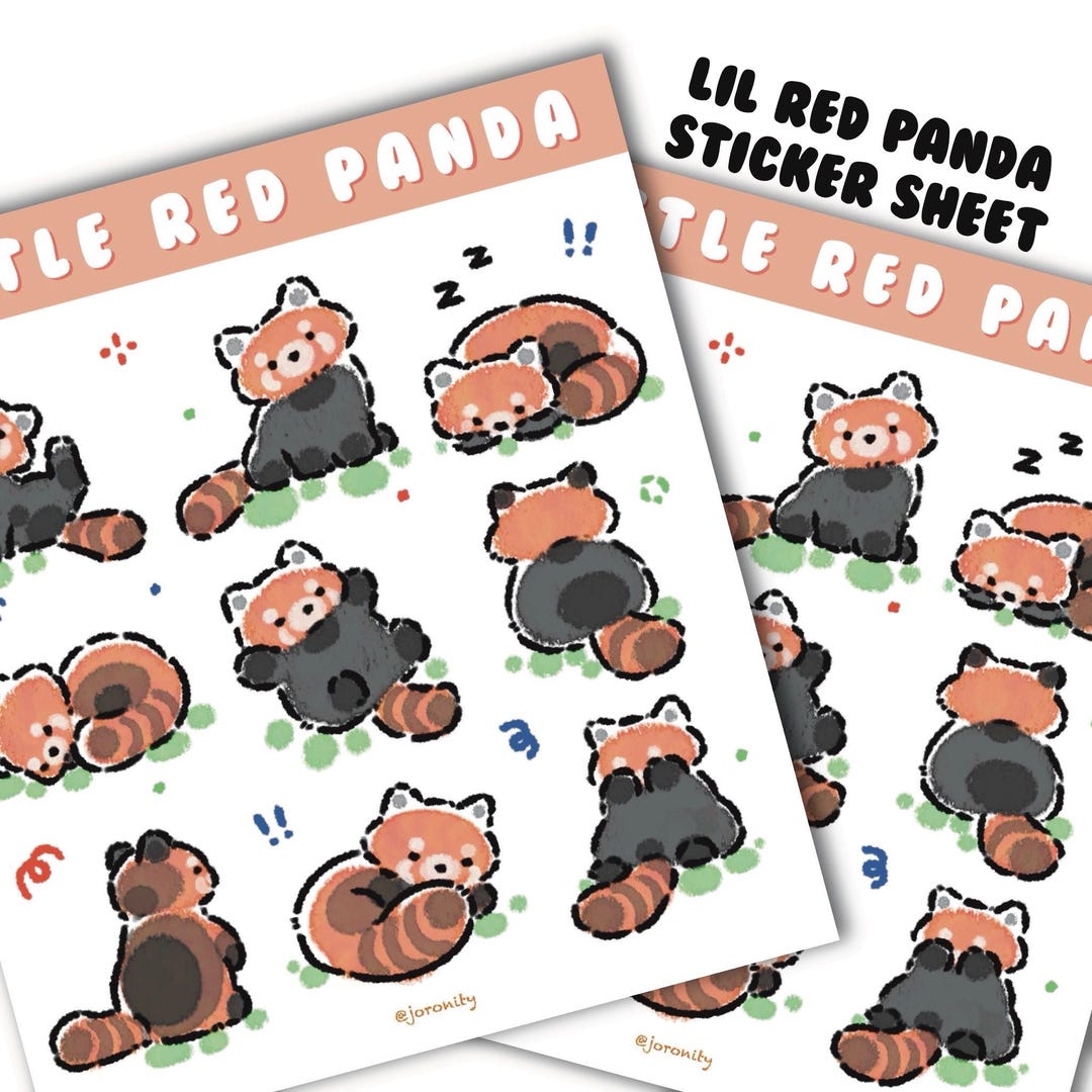 Red Panda Sticker Sheet - Etsy Australia