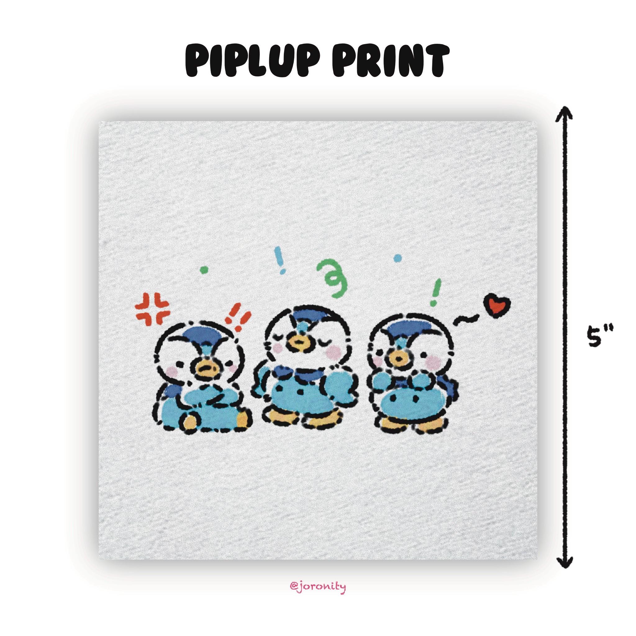 Piplup watercolour mini art print