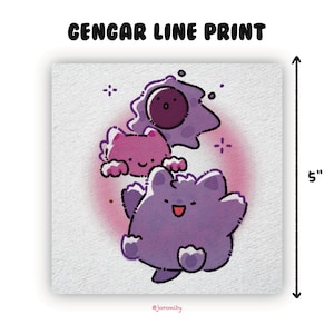 Gengar aquarel minikunstafdruk