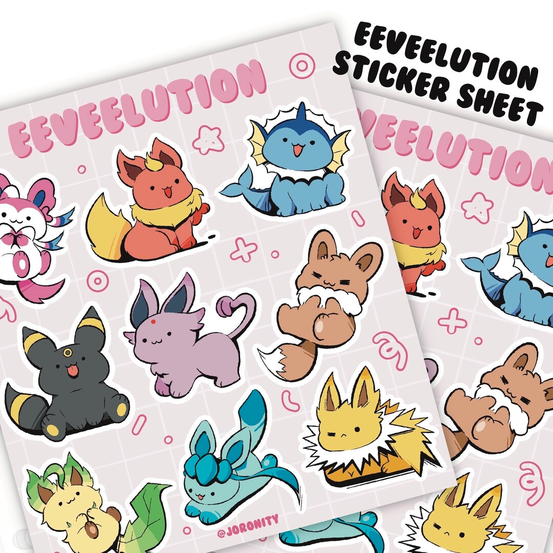 Eeveelution Sticker Sheet | Pokemon Vinyl Sticker - Etsy