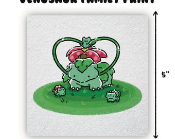 Bulbasaur venusaur watercolour mini art print