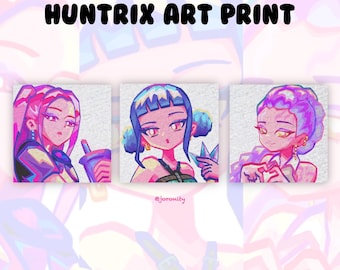 Huntrix Kpop Demon Hunter KDH Watercolour Mini Art Print - Etsy