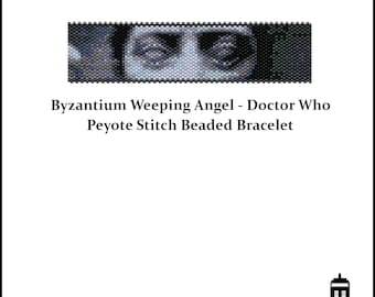 Doctor Who - Byzantium Weeping Angel Beaded Bracelet - Doctor Who, weeping angel, jewelry, peyote stitch, beadwork