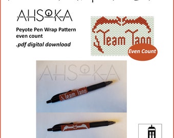 Star Wars Ahsoka logo Pen Wrap for Pilot G2 Pen pdf. pattern delica or seed bead even count peyote stitch