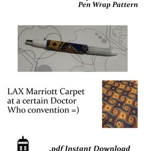 LAX Marriott Carpet Pen Wrap for Pilot G2 Pen pdf. pattern delica seed bead even count peyote stitch Gallifrey One