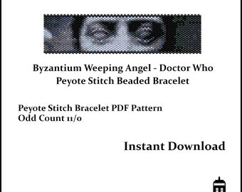 Doctor Who - Byzantium Weeping Angel Beaded Bracelet  - Doctor Who, tardis, bead weaving tutorial, beaded bracelet, beadwork
