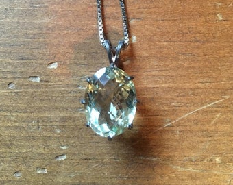 Prasiolite Necklace in Sterling Silver
