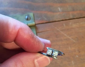 Dainty Diamond Ring in Sterling Silver