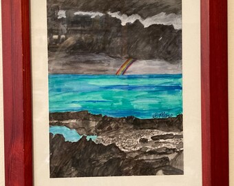 Rainbow After the Storm Watercolor Painting