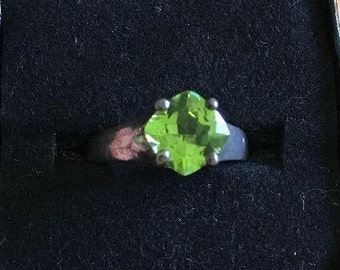Peridot Ring in Sterling Silver